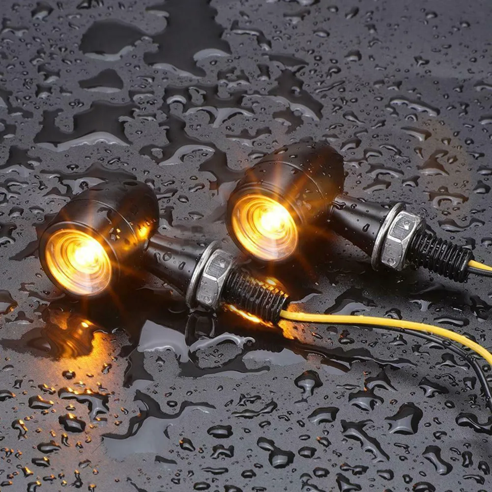 

4pcs Mini LED Motorcycle Turn Signal Light 12V Brake Light Indicator Amber Blinker Flashing Light Lamp For Honda