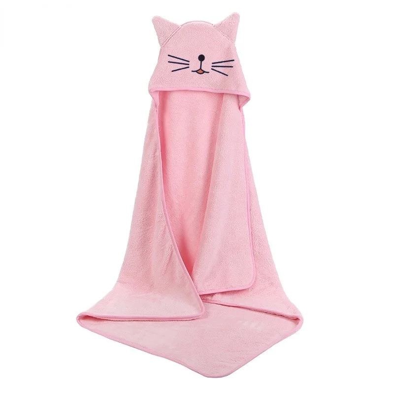 

Baby bath towel Super absorbent poncho newborn cute cartoon embroidered hooded towel beach Spa quick-drying bathrobe towel