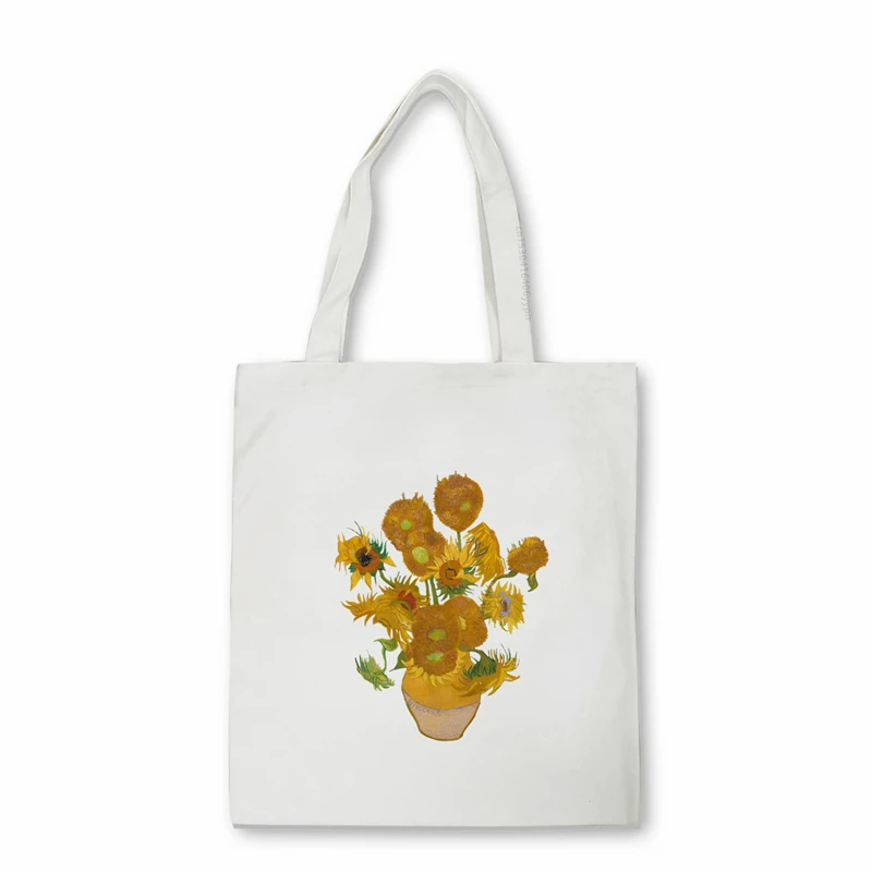 

New Van Gogh Oil Painting Canvas Tote Bag Retro Art Fashion Travel Bag Women Leisure Eco Shopping High Quality Foldable Handbag