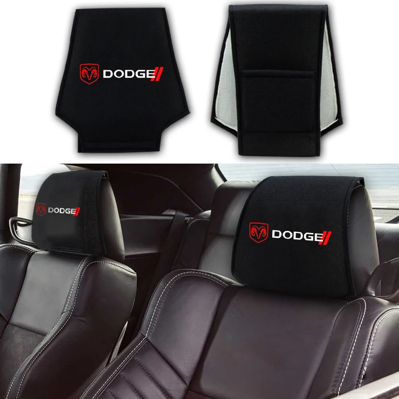 

Car Interior Support Neck Pillow Pillowcase With Personality Seat Headrest Cover For Dodge Challenger 1500 Charger Caliber Nitro