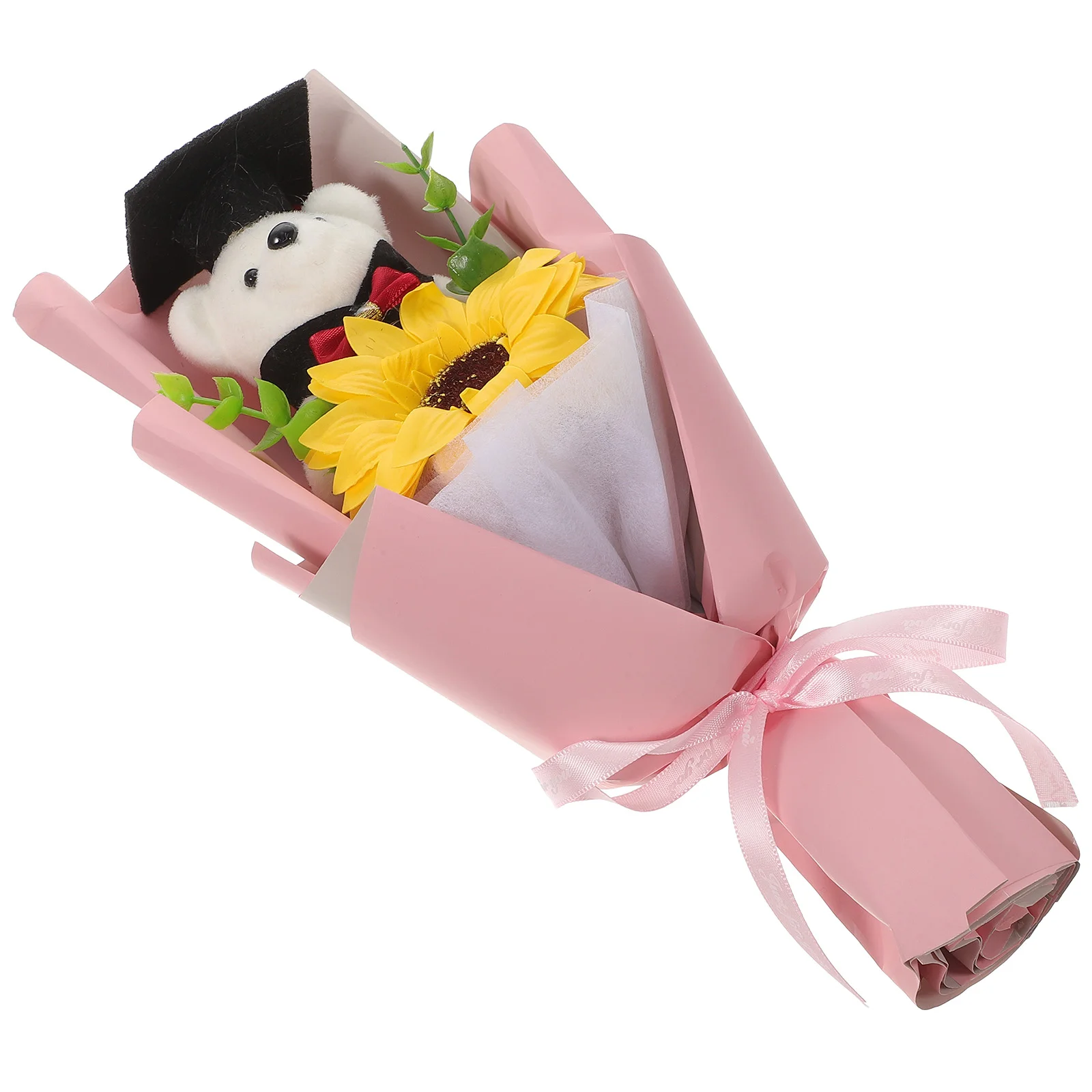 

Sunflower Decor Bear Flower Bouquet Graduation Flower Decoration Graduation Bouquet Bear Bouquet Graduation Stuffed Bear