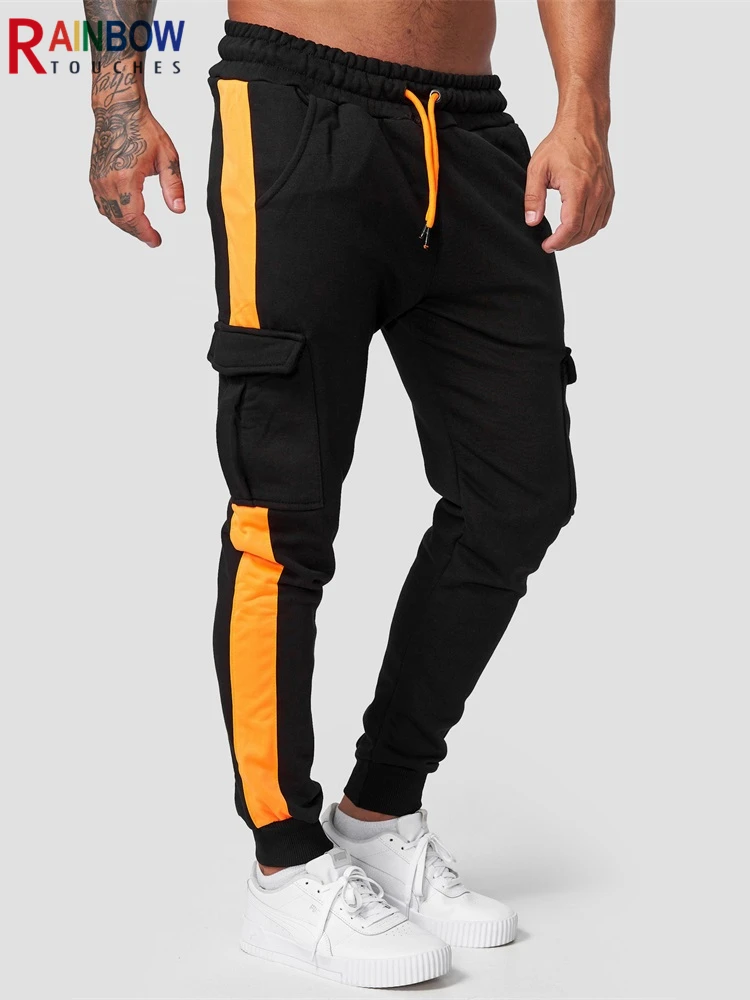 

Брюки-карго Rainbowtouches мужские спортивные, повседневные флисовые штаны с несколькими карманами, спортивные тренировочные, для фитнеса, Осень-зима