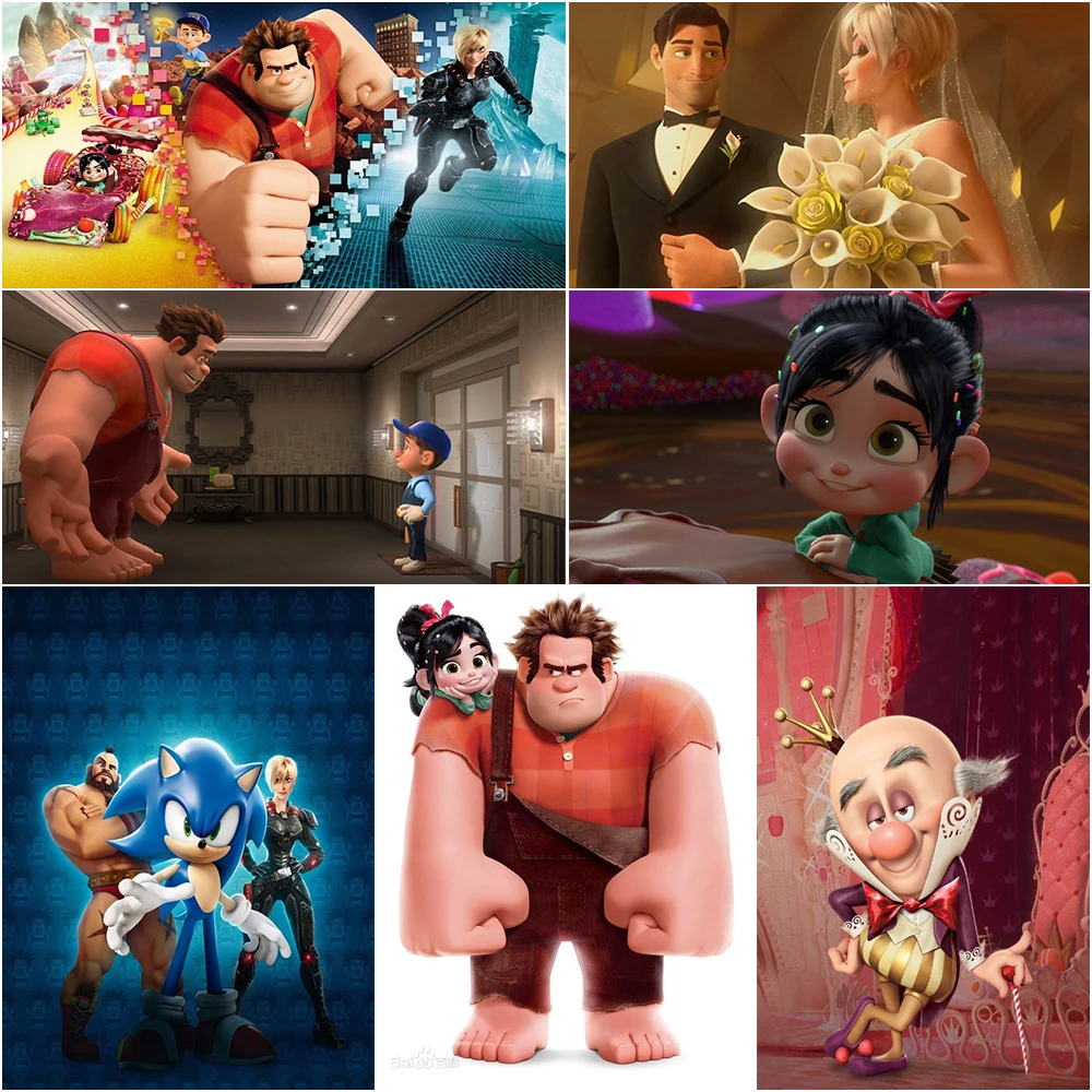 

Постеры на холсте с изображением диснеевских принцесс и короля-разрушителя, Мультяшные настенные картины, Декор для дома и детской комнаты