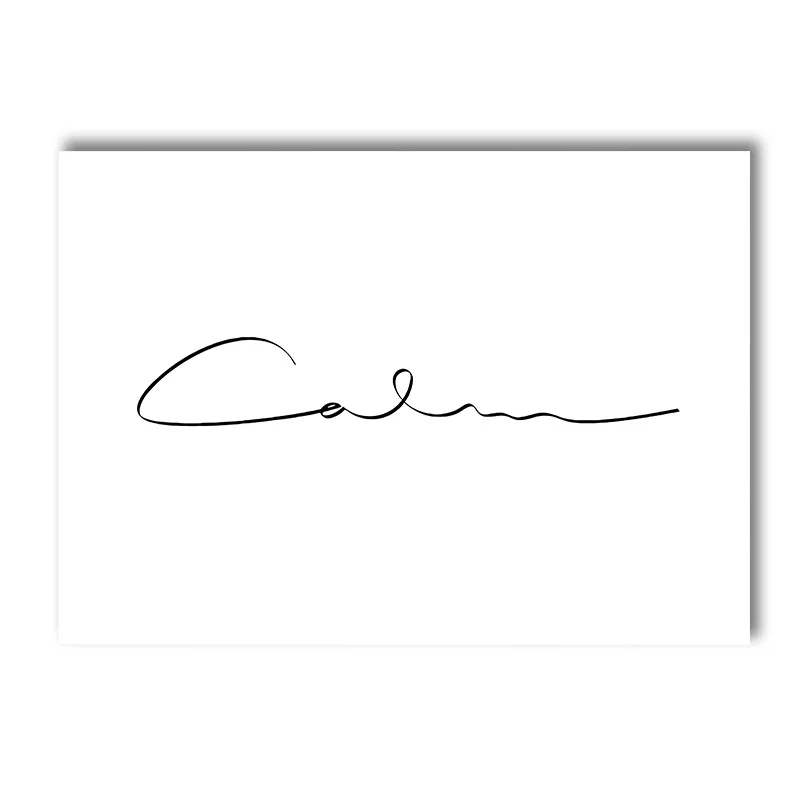 

Минималистский настенный постер с дышащими цитатами на холсте, печать спокойных слов, черно-белые скандинавские настенные картины, декор для гостиной