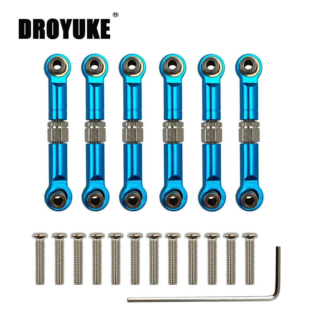 

Droyuke 6Pcs Adjustable for Wltoys 1/18 A949 A959 A969 A979 K929 Aluminum Upgrade Spare Parts Metal Linkage Pull Rod Servo Link