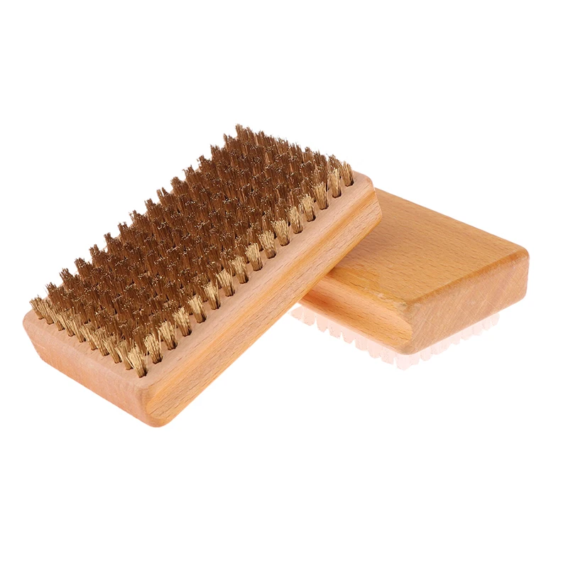 Деревянная ручка латунь/нейлон/кинь/кишачий волос лыжная щетка для вощения