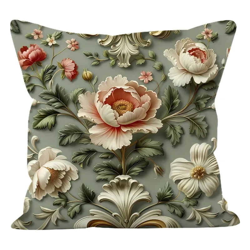 

Наволочка декоративная цветочная 40x40 см