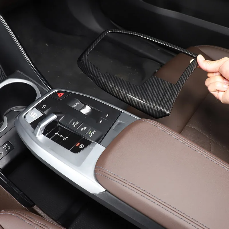Фото Для BMW X1 IX1 U10 U11 2023-2024 ABS углеродное волокно автомобильная центральная панель управления декоративная рамка наклейка аксессуары для интерьера №1