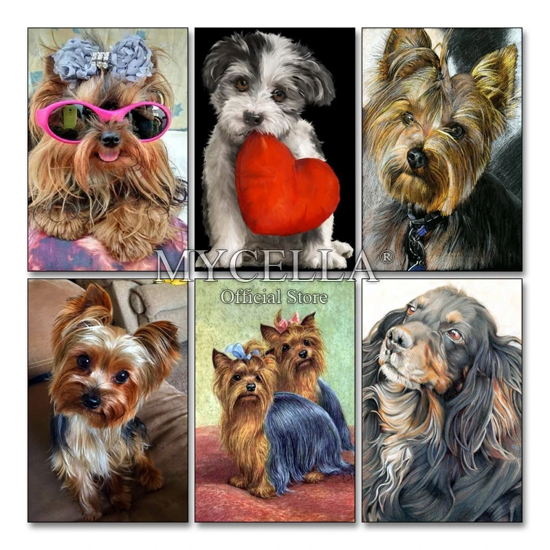 

Yorkshire Terrier Full 5D Diy Diamond Painting Cute Dog Diamond Embroidery Cross Stitch Rhinestone Diamond Mosaic Home Decor