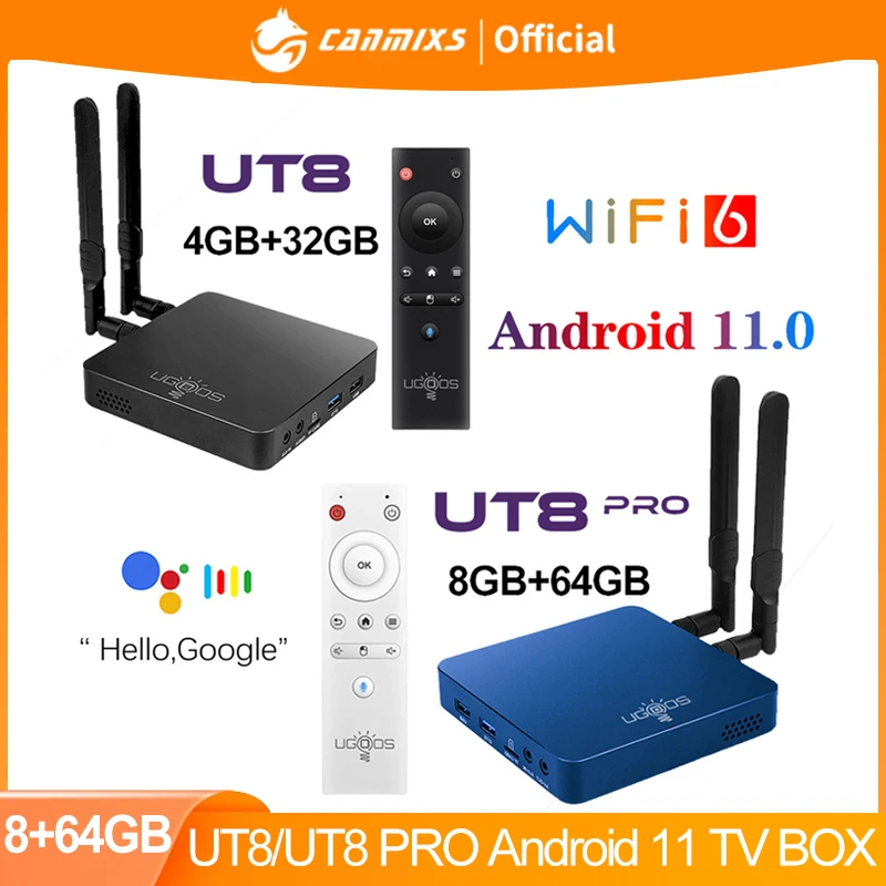 

UGOOS UT8/UT8 PRO Android 11 TV BOX 8GB 64GB RK3568 1000M LAN WiFi6 Set Top Box 4K Media Player BT Voice Remote VS AM6B PLUS