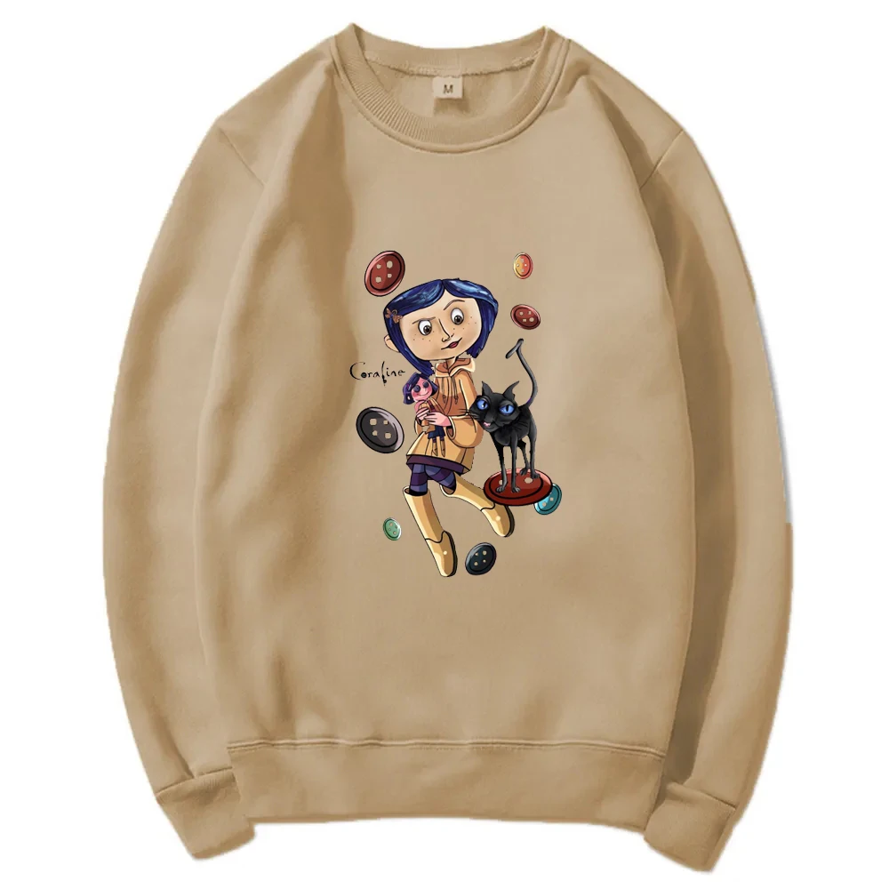 Милая толстовка на Хэллоуин с изображением кораллины и кота винтажная героями