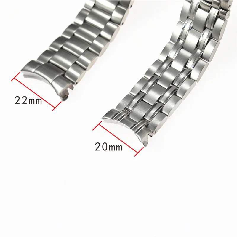 316L Solid Stainless Steel 20mm 22mm Curved End Watch Band Strap Bracelet Fit For Seama 300 Universe Series Watch