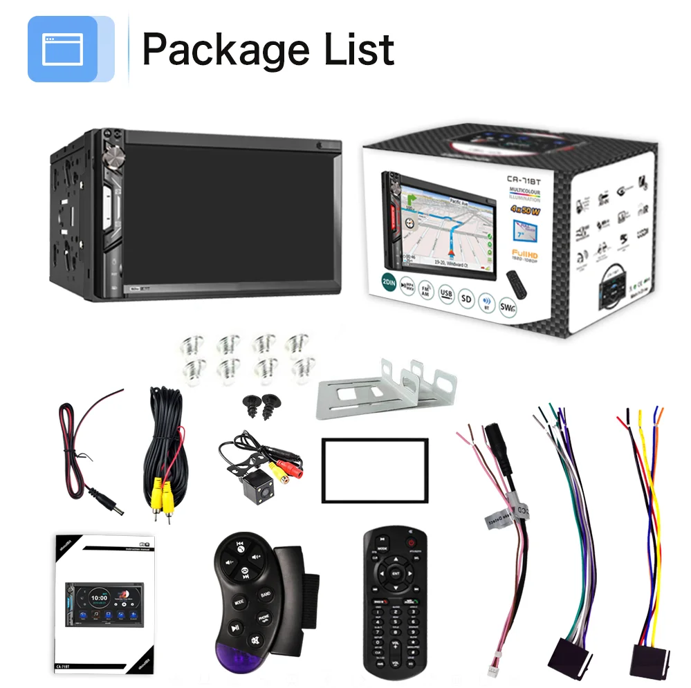 $63.30 2 Din Car Radio In The Car 2din Head Unit Fm Modulator Mp5 Mp3 Players Bluetooth Mirrolink 7
