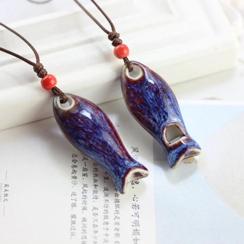 

Personalized Fish-shaped Ceramic Necklace For Women Whistle Pendant Lovers Necklace Couples Gift Jewelry