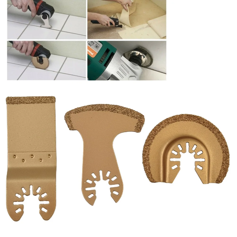 

Carbide Oscillating Multi Tool 3pcs/Set Segment Saw Blades Tile Grout Cutter Cement Ceramics Cutting Renovator Tools Carbide