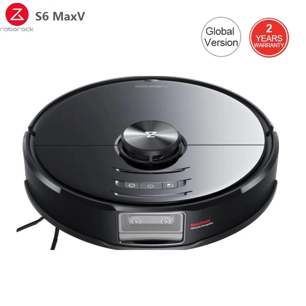 In Stock Global Version Roborock S6 MaxV Robot Vacuum Cleaner ReactiveAI and LiDAR Navigator Strong Suction Intelligent Mop