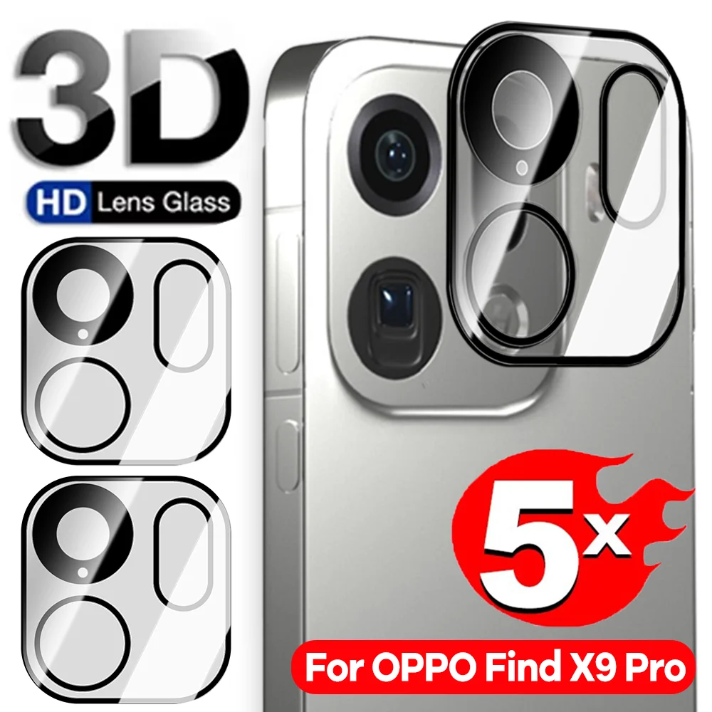 Фото 1-5 шт. Защитная пленка из закаленного стекла для объектива камеры OPPO Find X9/X9 Pro, 3D изогнутая, с защитой от отпечатков пальцев, полное покрытие №1