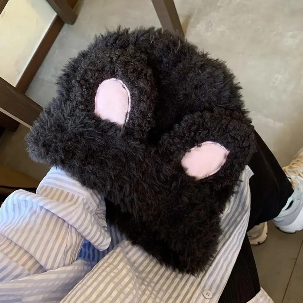 

Lady Hat Cozy Winter Hat for Women Cute Rabbit Ear Design Plush Warm with Elastic Anti-slip Feature Resistant Lady Cap Lady Soft