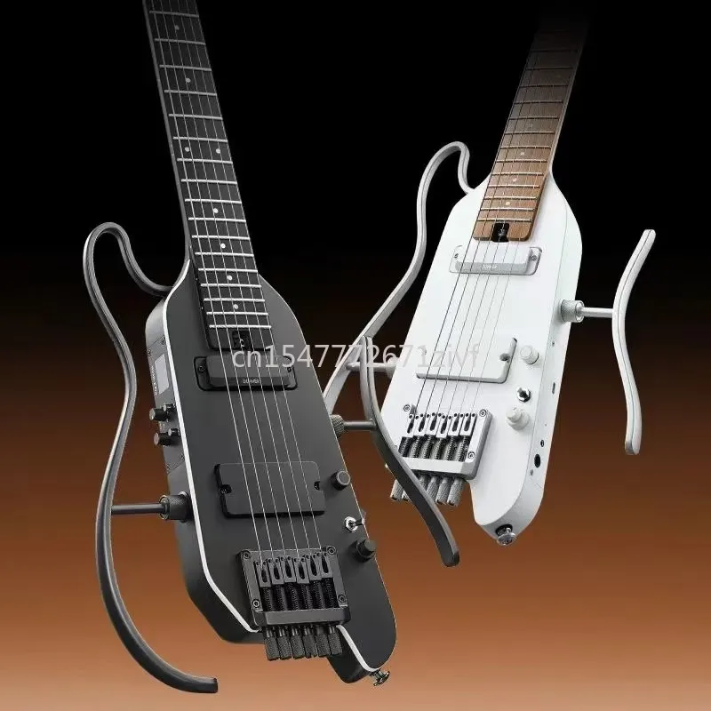 Фото PRO HUSH-X 38-дюймовая электрогитара Zero Design Rock Starter Портативная безголовая акустическая гавайская гитара с матовым замком из черного дерева №5