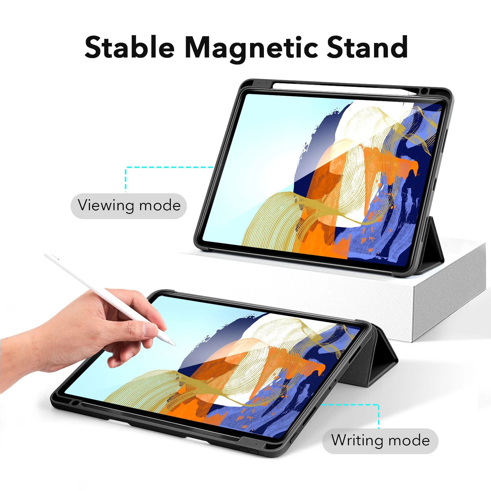 

for iPad Case with Pencil Holder for iPad Pro 11 12.9 2021 2020 Smart Case for iPad 9th 8th 7th Back Cover for iPad Air 4