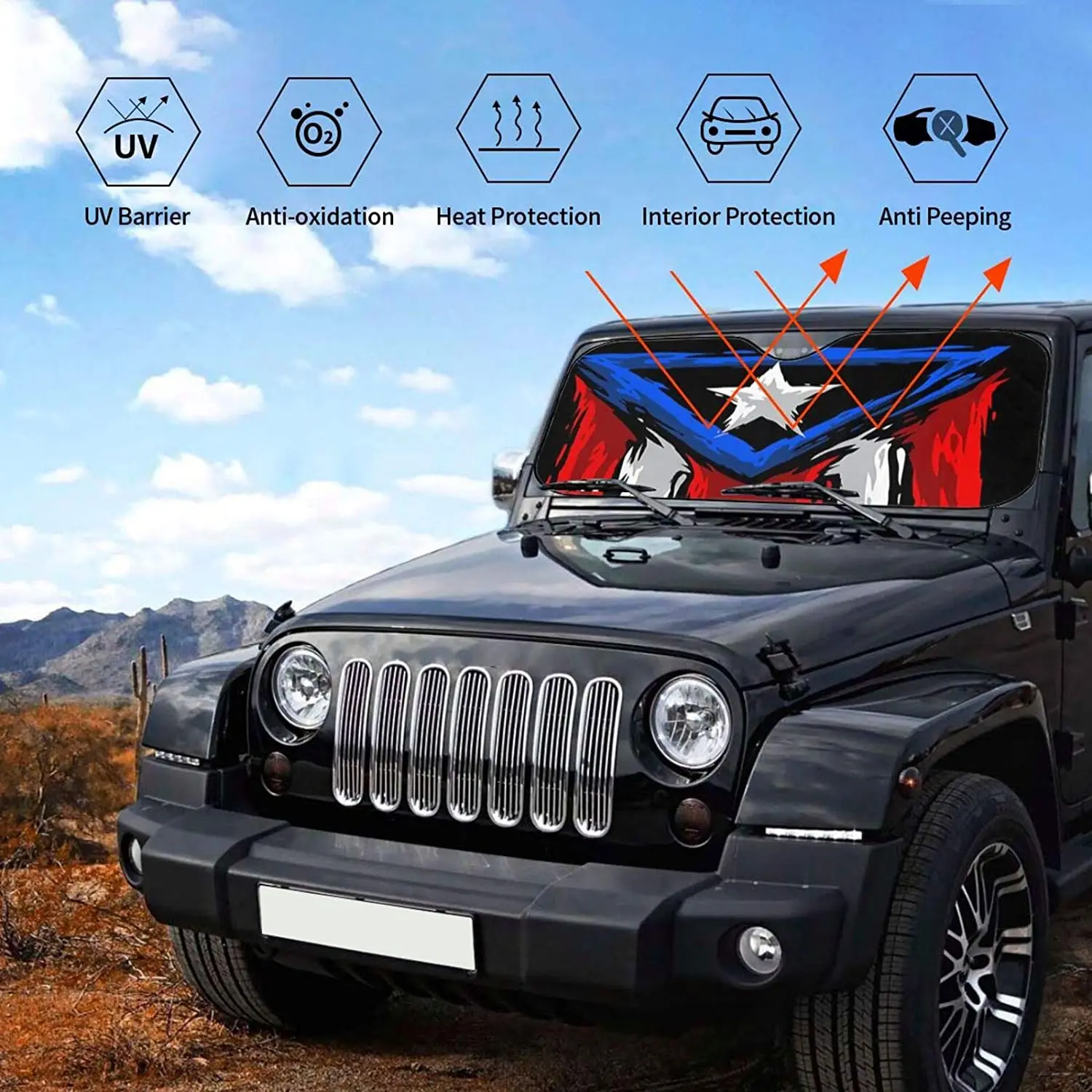 Козырек на лобовое стекло MSACRH для автомобиля флаги Пуэрто-Рико козырек от солнца