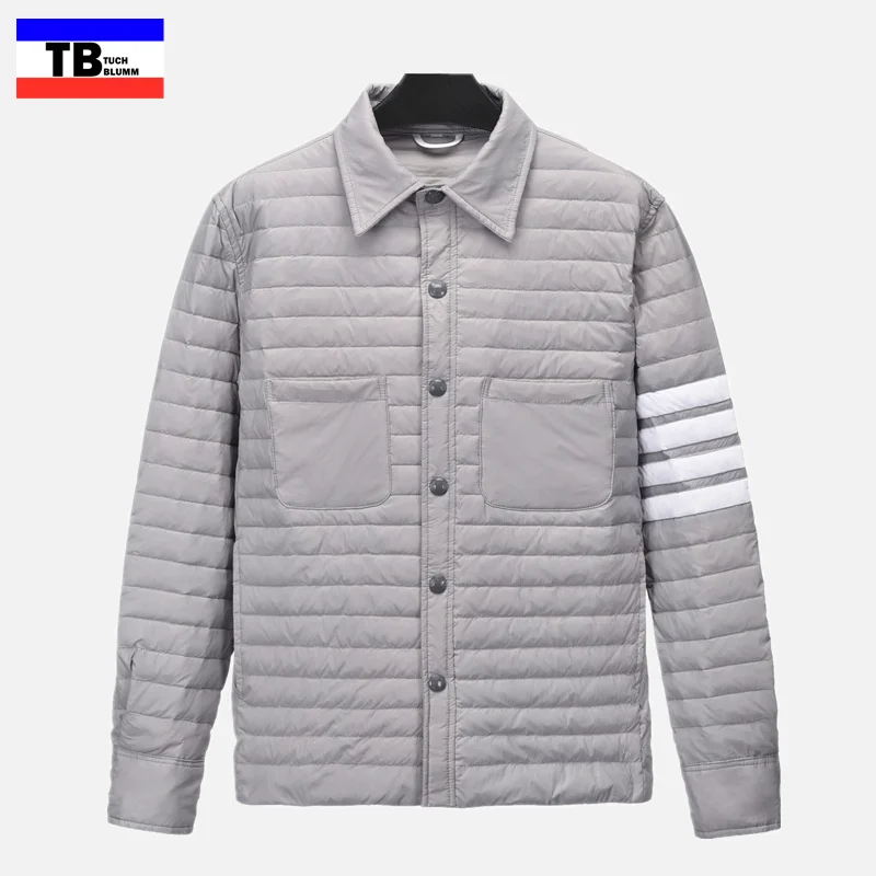 

Winter Warm Men Thom Down Jacket Coat Casual Thick Hooded Parka TB Stripe Duck Down Jackets Mens Korea Fashion Puffer Coats