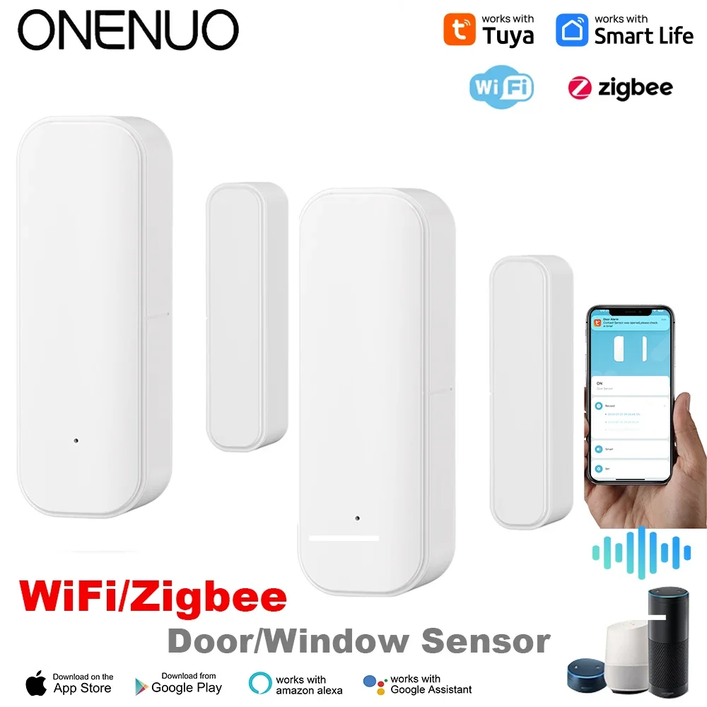 Tuya WiFi Zigbee Датчик Окна И Двери С Батареей Умная Домашняя Охранная Сигнализация