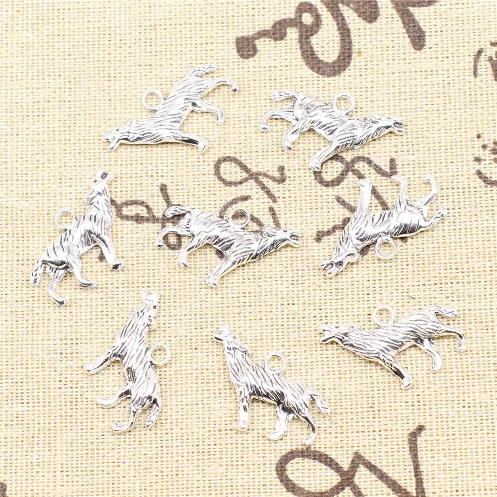 Подвеска волк подвеска сделай сам модные ювелирные изделия 17x27 мм 10 шт. античное