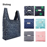 stobag foldable shopping tote bags oxford cloth portable environmental friendly storage reusable large pouches waterproof logo