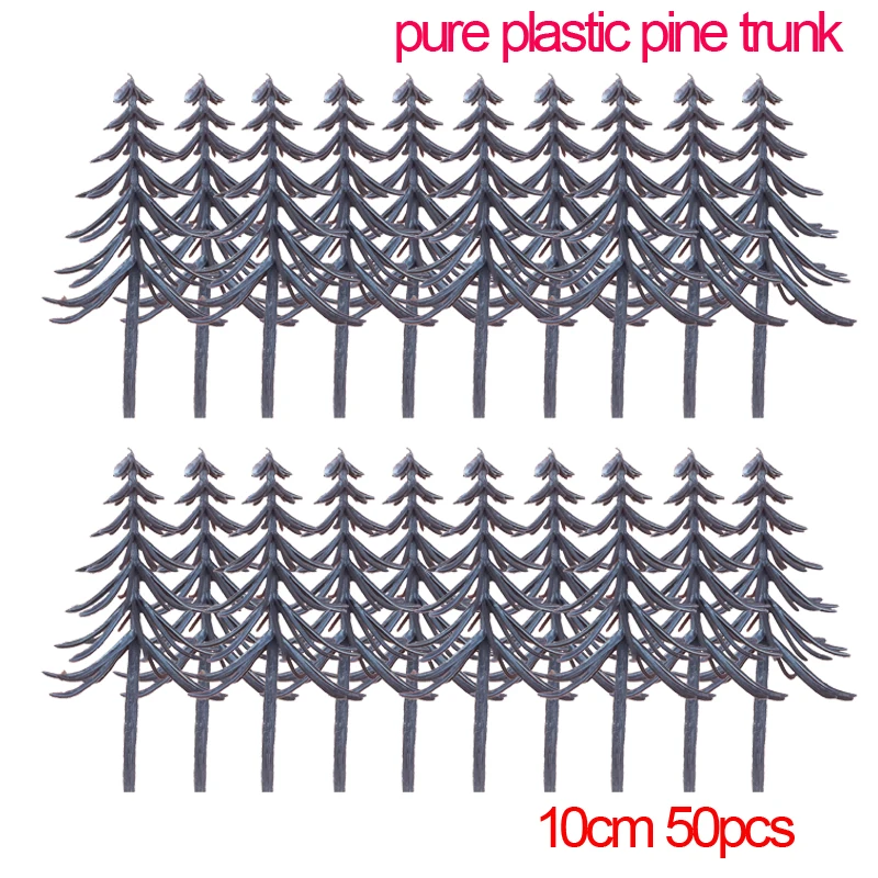 Набор миниатюрных деревьев из пластика FunTrying 50 шт.