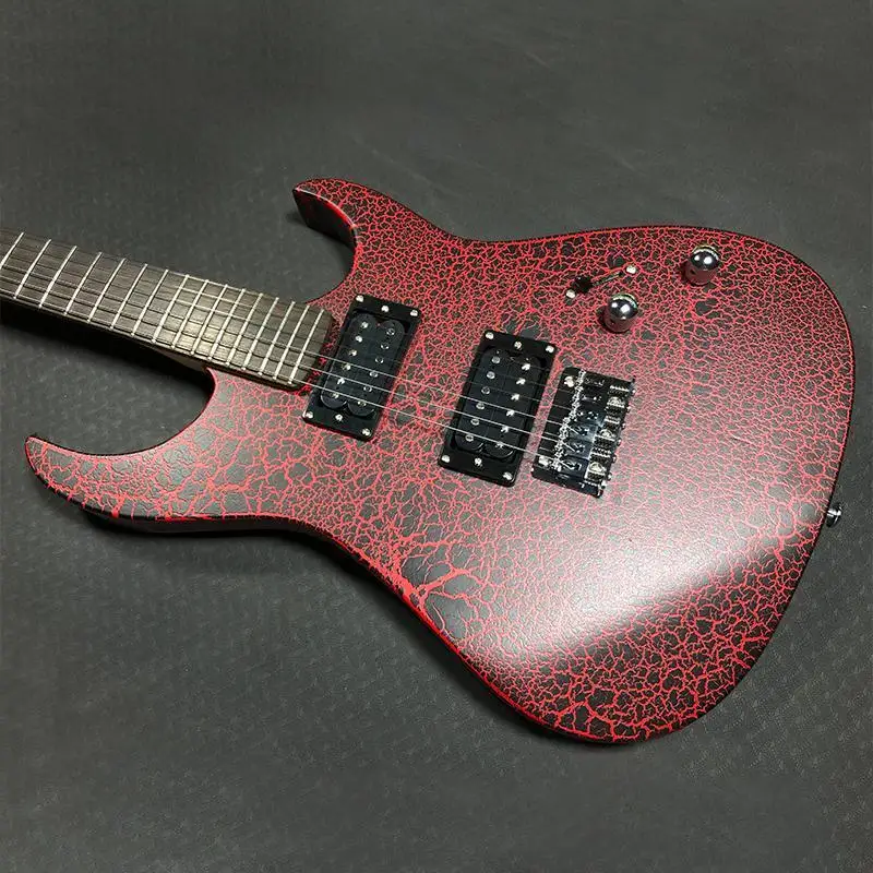 

High Quality Customized Metal Electric Guitar Cool Crack Finish Body