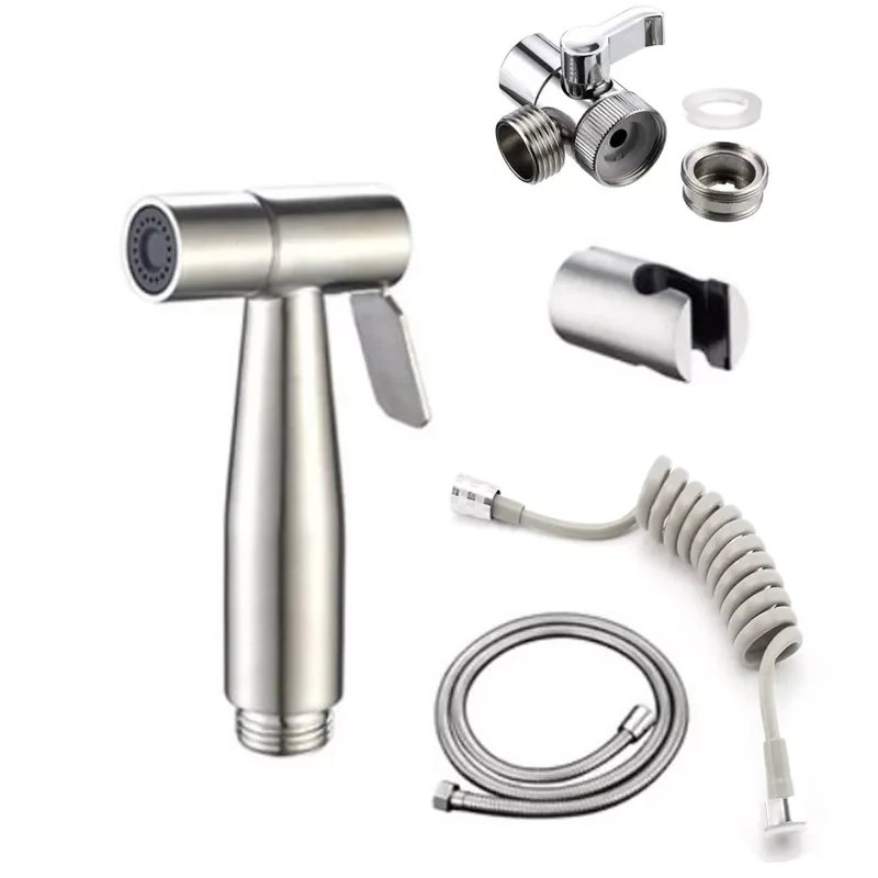 

Hand protable Toilet bidet Sprayer Gun holder Stainless Steel Handheld Bidet Faucet home Bathroom Shower Head hose Self Cleaning