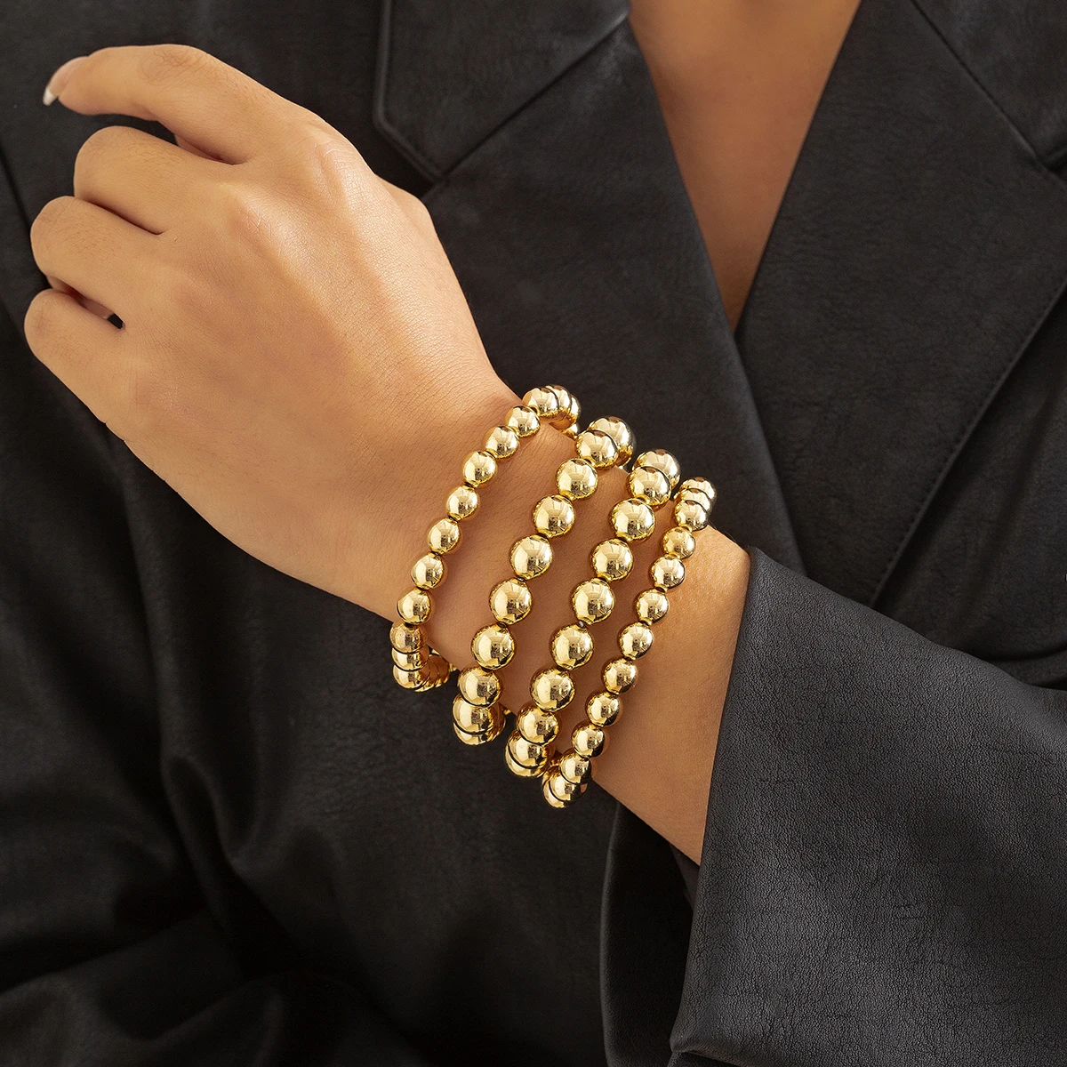 

Bracelets on Hand for Women Exaggerated Acrylic Bead Homme Men Handmade Big Ball Chain Fashion Jewelry 2023 Steampunk