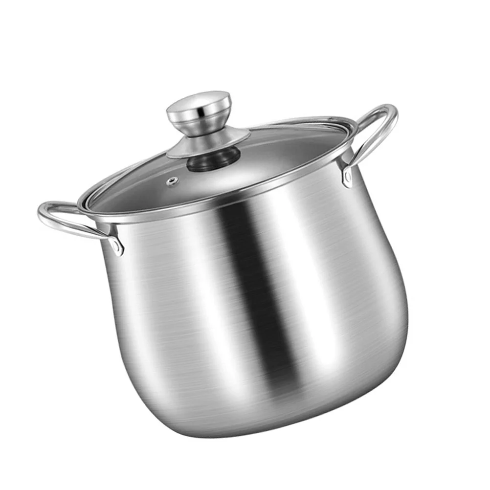 

Kitchen Stainless Steel Soup Pot with Lid High temperature Resistance Stewing Pot