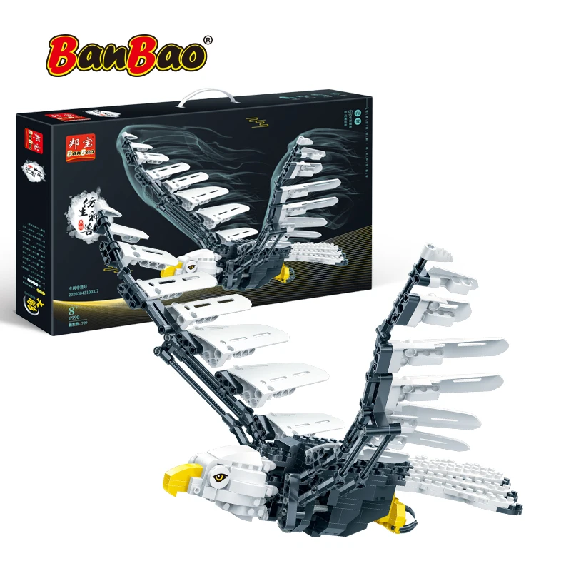 

BanBao Bionic animal Roc model MOC RC building blocks Hedwig 75979 bricks Toys For children Educational Toys Gifts 6990