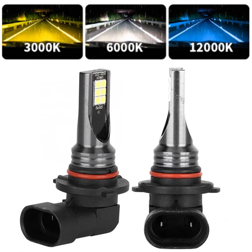 Aleekit Car Fog Lights 24W 12 LEDs Headlight Bulbs 6000K/3000K/12000K Auto Fog Lamp Bulb H8/H11 Socket Foglamp Dc 9V-36V images - 6