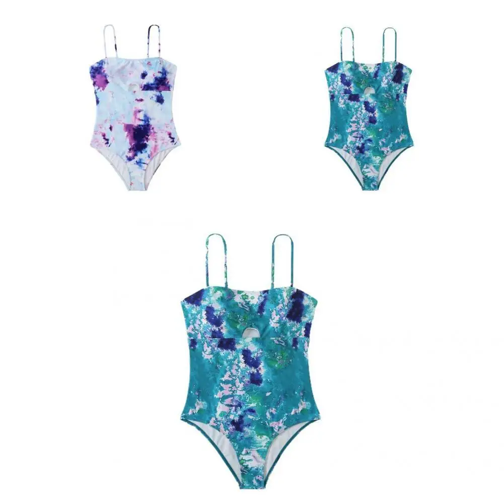 

Bodysuit Stylish Padded Backless Swimsuit One-piece Women Swimsuit Tie Dye for Beach