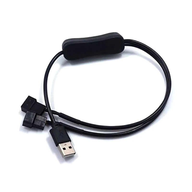 

4-контактный USB-кабель от 1 до 2, от 12 В до 5 В, чехол для компьютера, внешний источник питания для компьютера с переключателем ВКЛ./ВЫКЛ.