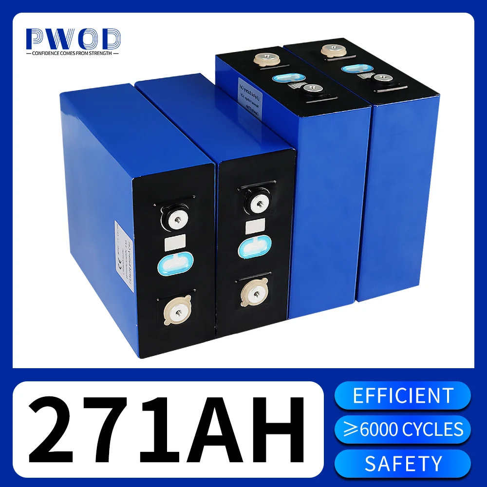 

3.2V 271AH LiFePO4 Battery Grade A Rechargeable Battery Lithium Iron Phosphate Cell DIY 24V 48V Golf Cart Boat RV Solar System
