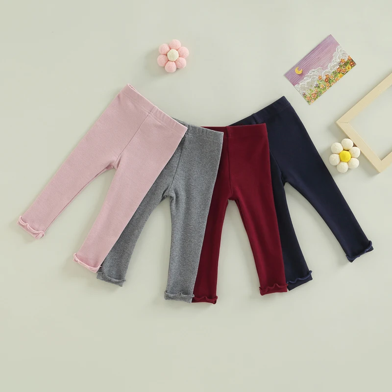 

Леггинсы для девочек на весну-осень, модные однотонные облегающие брюки с эластичным поясом, длинные брюки тутового цвета для повседневного ношения