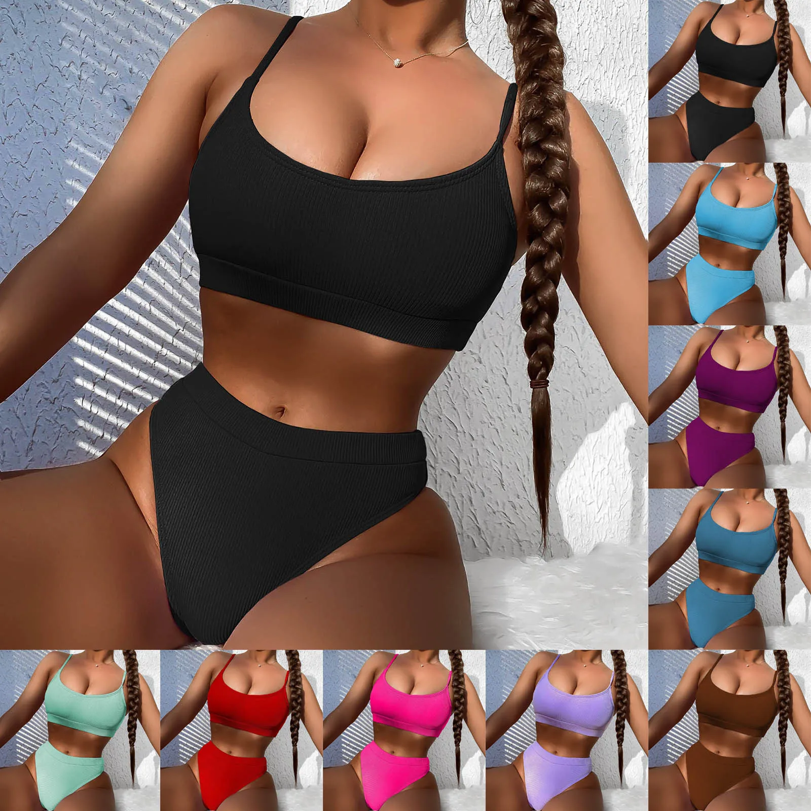 

Женский купальник из двух предметов, сексуальный комплект бикини с высокой талией, купальник из двух предметов, Топ для плавания