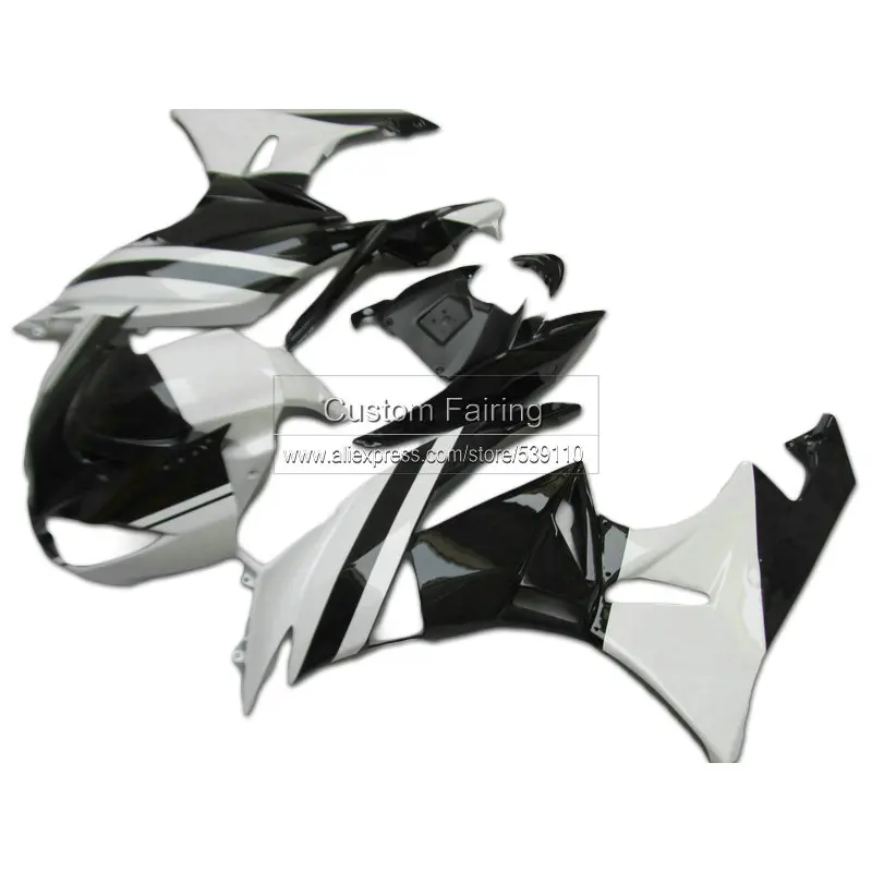 Комплект обтекателей фабрики ABS для Kawasaki zx6r ZX-6R 09 - 12 Ninja 2009 2010 2011 2012 белые черные