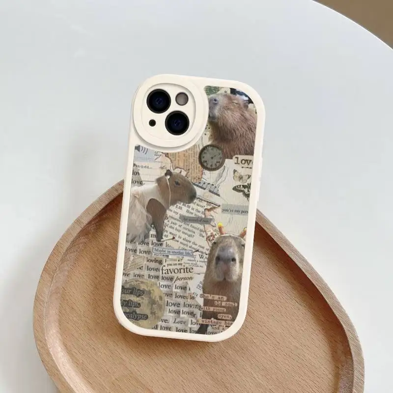 Capybara Phone Case Hard Leather For iPhone 14 13 12 Mini 11 14 Pro Max Xs X Xr 7 8 Plus