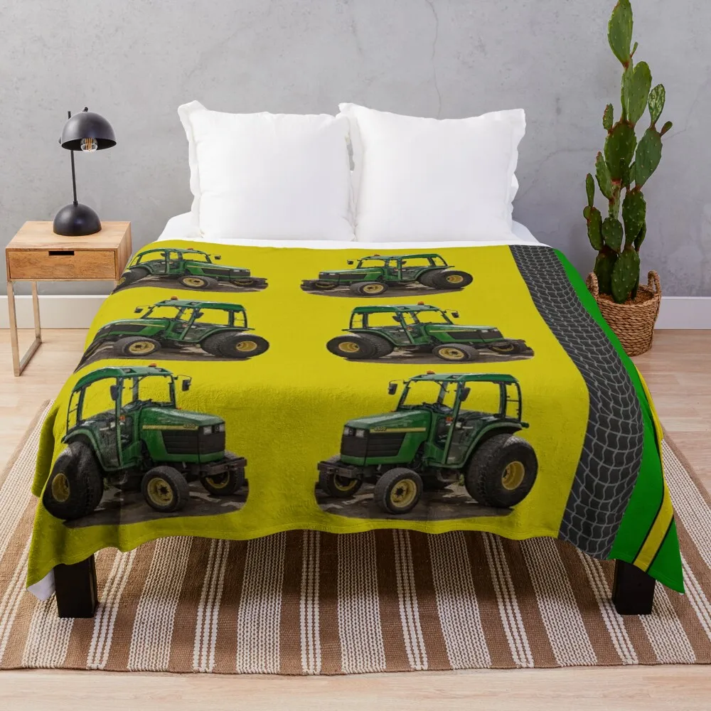 

GREEN TRACTOR Throw Blanket Luxury Brand Blanket Fur Blanket Blankets For Sofas