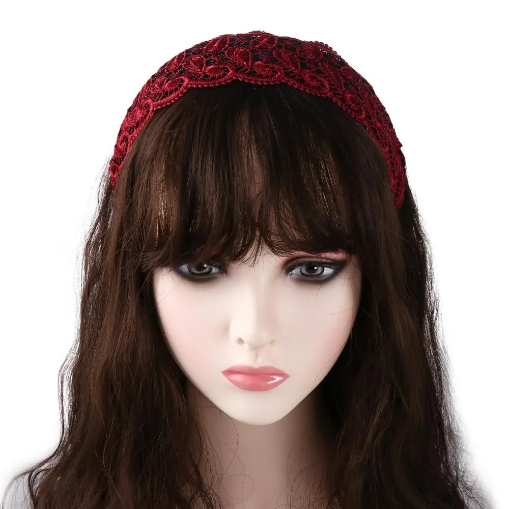 Ободок для волос женский кружевной винтажный элегантный обруч с цветочным