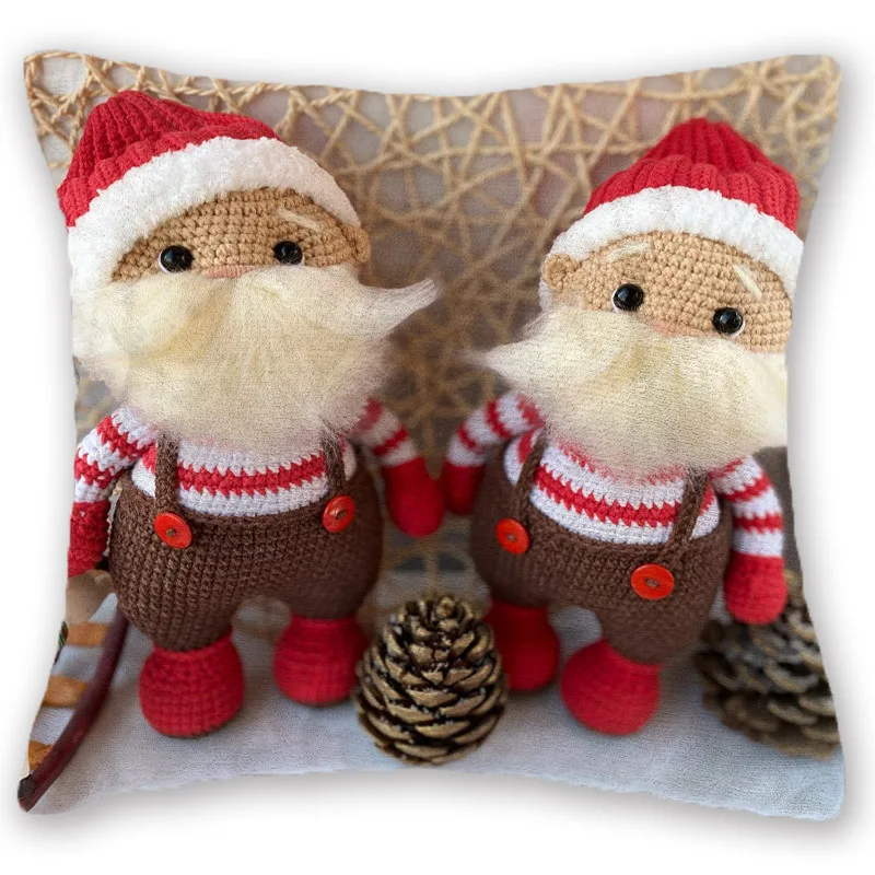 

Хлопковый Рождественский чехол для подушки 45x4 5 красных цветов, рождественские украшения для дома, чехол для рождественской подушки с принт...