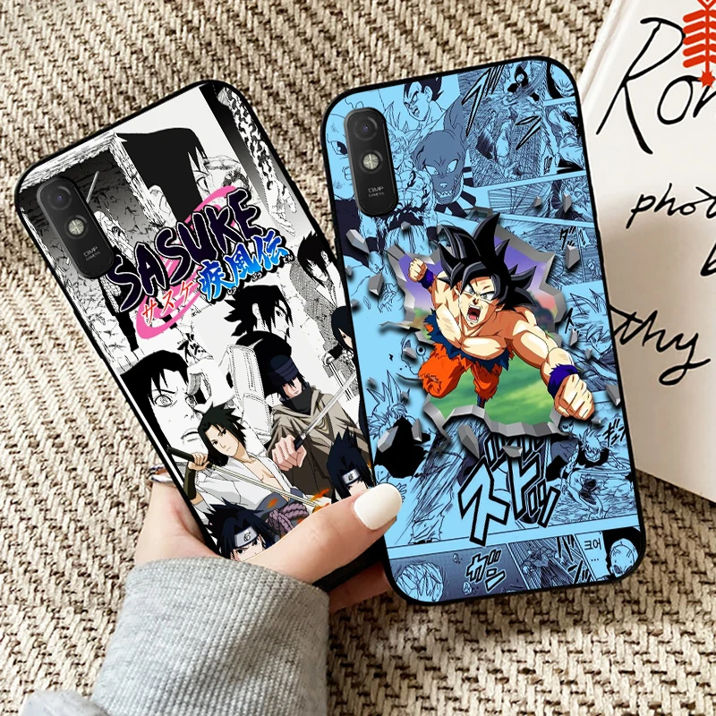 

One Piece Dragon Ball Naruto Phone Case For Xiaomi Redmi 9A Case For Redmi 9AT Carcasa Silicone Cover Funda Black Back