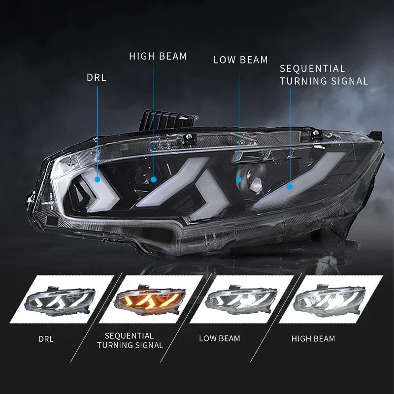 Архаичный для гражданского voll Baile scheinwerfer limousine mit DRL plug & play Lamborghini design 2016-2020 hatchabck