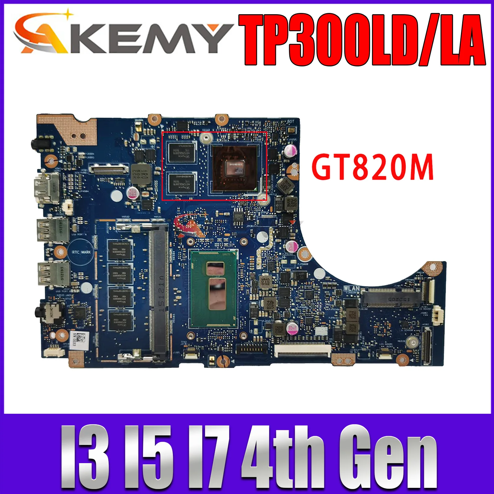 

TP300LA Mainboard For ASUS TP300L TP300LD TP300LJ Q302L Q302LA Laptop Motherboard I3 I5 I7 4GB/RAM UMA/GT820M