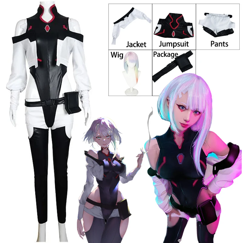 

Cyberpunk: Edgerunners Lucy Cosplay Costume Sexy Anime Steampunk Uniform Wig Halloween Carnival Costumes for Women